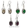 Earring mix 1pkg6, glass with silver- and antique silver-finished brass, mixed colors, 1-1/4 inch to 1-3/4 inch oval and teardrop with fishhook ear wire. 3 pairs. image number 4