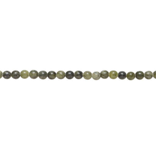 Russian serpentine 1pkg1, round bead natural, 15 inch 6-7mm image number 1