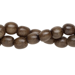 Bead 1pkg2 wood, brown, 7-8mm round, 15.5-16 inch.
