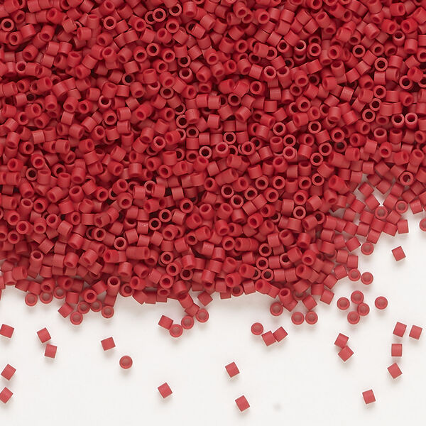 Seed bead, Delica&reg;, glass, 1pkg250g, #15 round, opaque matte luster brick red (DBS-0378) image number 0