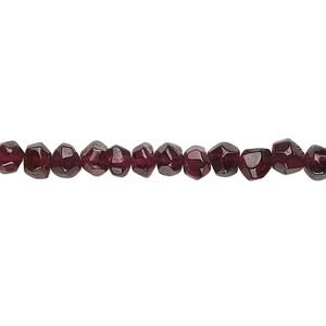 Garnet 1pkg1, hand-cut faceted round bead 14 inch 4-6mm