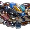 Bead mix, glass, mixed with luster finish, 5x2mm-25x16mm mixed shape. Sold per pkg of (10) 15-1/2" to 16" strands. image number 0