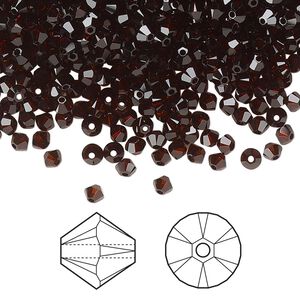 Bead 1440pk smoked amber, Swarovski® 3mm XILION bicone 5328
