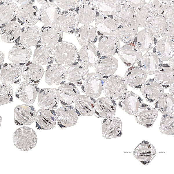 Bead 144pk crystal, Preciosa Czech crystal 6mm bicone image number 0