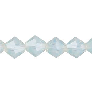 Bead 1pk clear translucent frosted, Celestial Crystal® 10mm bicone 8 inch