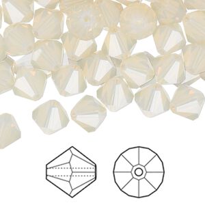 Bead 12pk sand opal, Crystal Passions® 8mm bicone 5301