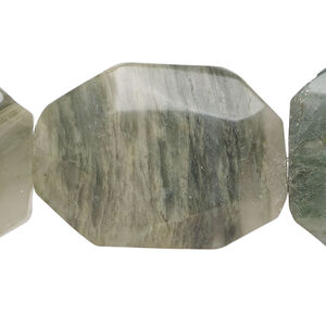 Green line jasper 1pkg1, faceted freeform bead natural, 15 inch 37x26mm-39x28mm