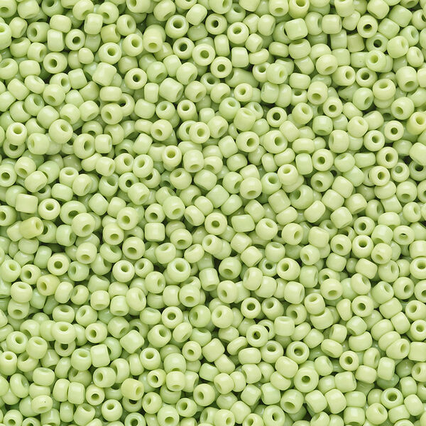 Seed bead, Ming Tree™, glass, pkg/1 pound, #11 round, opaque lime green. image number 0