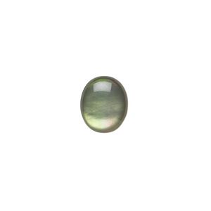 Cabochon, black lip shell (coated), black, 12x10mm calibrated oval, Mohs hardness 3-1/2. Sold per pkg of 2.