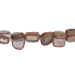 Mother-of-pearl shell 1pkg1, triangle tube bead 15 inch orchid 7x7mm-12x8mm