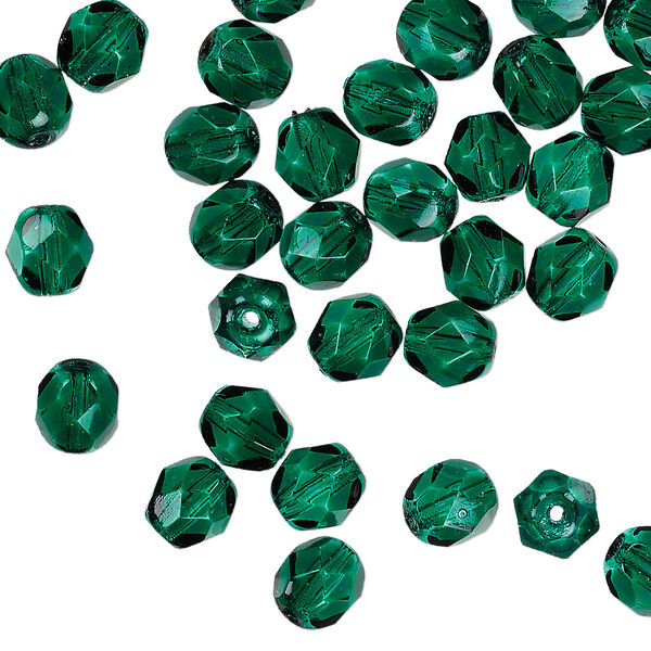 Bead 1pkg60 Czech fire-polished dipped d&eacute;cor glass, translucent teal, 6mm faceted round. image number 0
