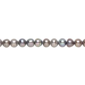 Freshwater pearl 1pkg1, semi-round, 15 inch light peacock 4-5mm cultured