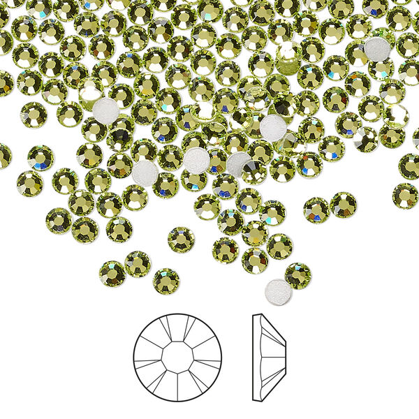 Flat back 1440pk limecicle foil back, Preciosa MAXIMA Czech crystal hotfix rhinestone 2.7-2.9mm chaton rose round SS10 image number 0