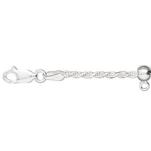 Chain 1pkg1 sterling silver French rope & ball, 2mm diamond-cut / 5mm / lobster claw clasp, 18 inch