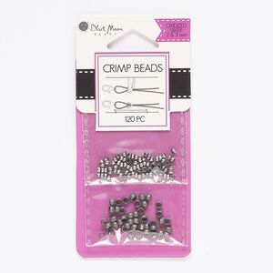 Crimp mix, antique nickel-finished "pewter" (zinc-based alloy), matte, (80) 2mm round and (40) 3mm round with 1.2mm and 1.8mm hole. Sold per pkg of 120.