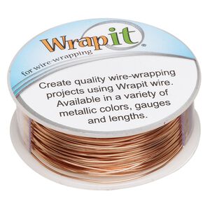 Wire, Wrapit®, bright copper, dead-soft, round, 22 gauge. Sold per 0.25-pound spool, approximately 130 feet.