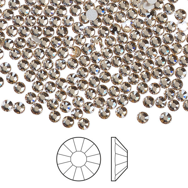 Flat back 1440pk crystal honey foil back, Preciosa Viva 12® Czech crystal rhinestone 2.7-2.9mm chaton rose round SS10 image number 0