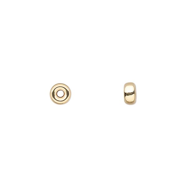 Bead, 14Kt gold, 5x2.5mm flat rondelle. Sold individually. image number 0