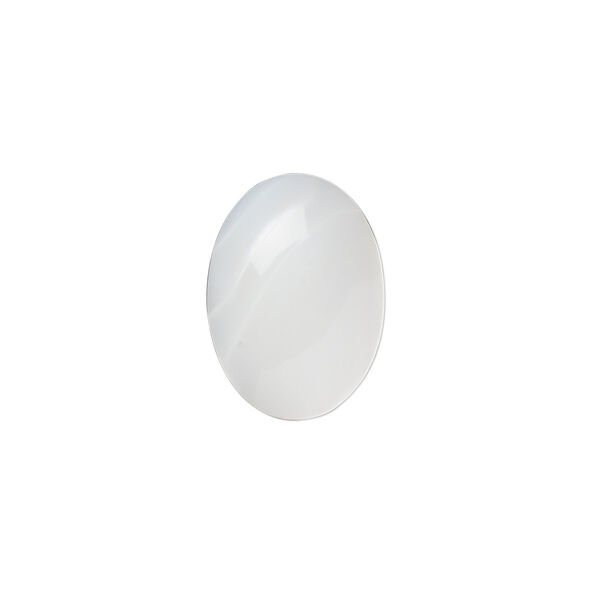 Cabochon, mother-of-pearl shell (bleached), white, 18x13mm calibrated oval, Mohs hardness 3-1/2. Sold per pkg of 2. image number 0