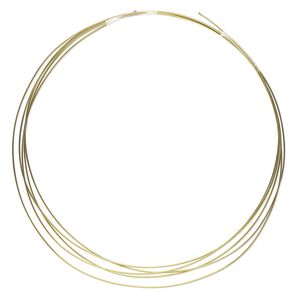 Wire, anodized niobium, yellow, half-hard, round, 22 gauge. Sold pkg of 5 feet.