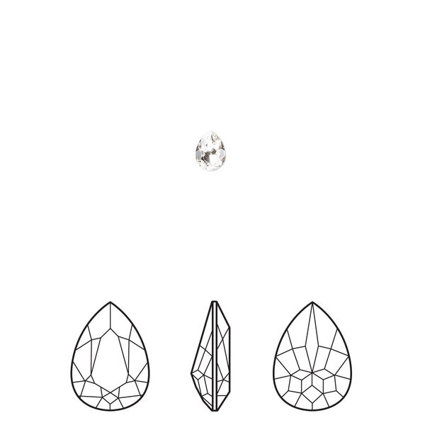 Fancy stone 6pk crystal foil back, Crystal Passions® 4x2.9mm pear 4320 image number 0