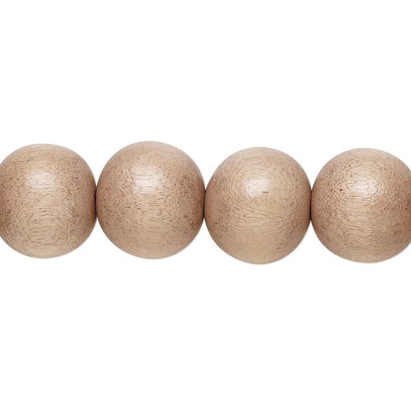 Bead, Taiwanese cheesewood (dyed / waxed), light mauve, 11-12mm round. Sold per pkg of (2) 15-1/2" to 16" strands. image number 0