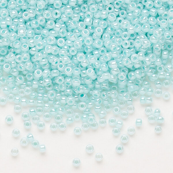 Seed bead, Dyna-Mites™, glass, pkg/40g, #11 round, opaque ceylon pastel blue, (335 11/0 RR). image number 0