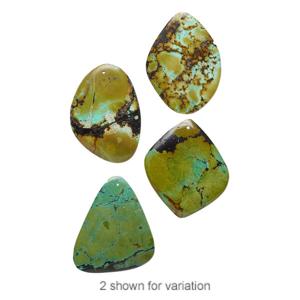 Turquoise 1pkg2, top-drilled freeform focal mix 56x46mm-90x51mm image number 2