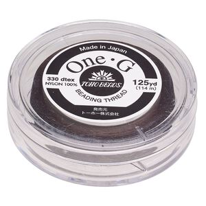 Thread, TOHO BEADS®, One-G™, nylon, brown, size 0. Sold per 50-yard spool.