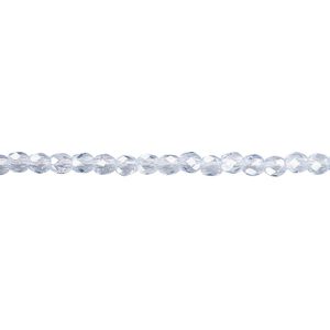 Bead, Czech fire-polished glass, ice blue, 3mm faceted round. Sold per 15-1/2" to 16" strand, approximately 130 beads.
