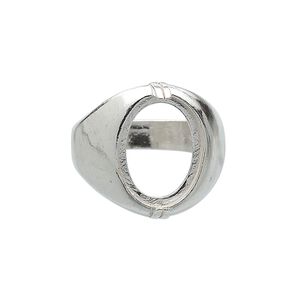 Ring, sterling silver, 16x12mm 2-prong oval setting, size 10. Sold individually.