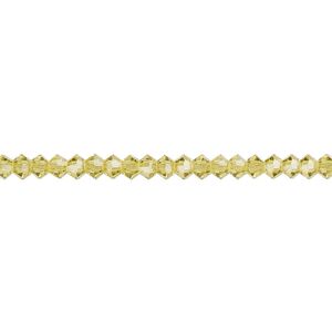 Bead 144pk acid yellow, Preciosa Czech crystal 3mm bicone