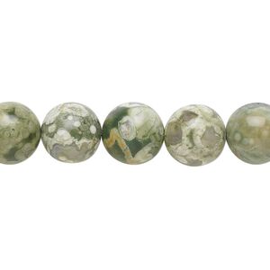 Rhyolite 1pkg1, round bead natural 15.5-16 inch 10mm