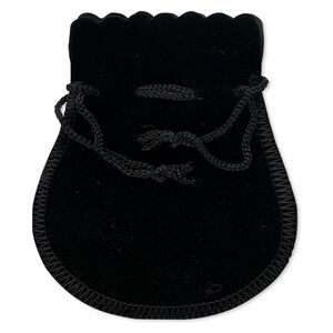 Pouch, velveteen, black, 4-1/2 x 3-3/4 inches with drawstring. Sold per pkg of 12.