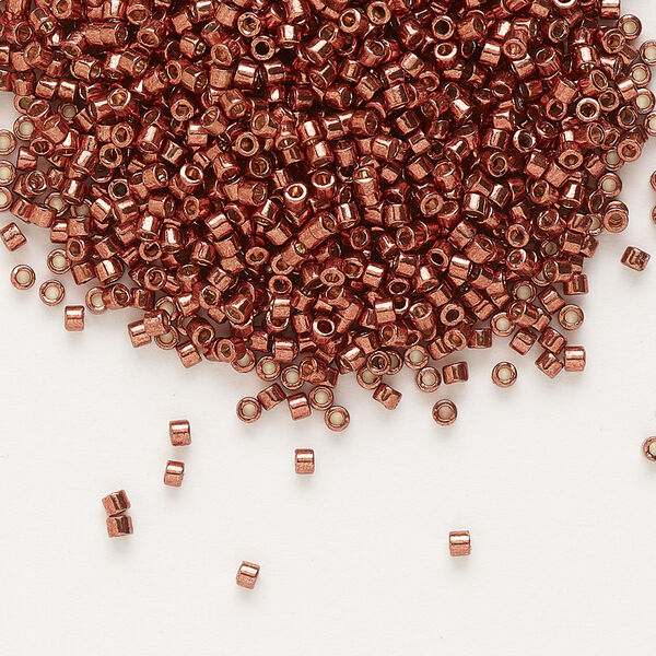 Seed bead, Delica®, glass, pkg/50g, #11 round, Duracoat® opaque galvanized dark berry (DB-1842). image number 0