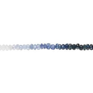 Sapphire 1pkg1, hand-cut faceted rondelle bead 15.5-16 inch graduated 2x1mm-4x3mm