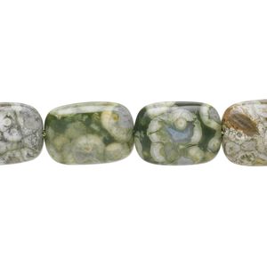 Rhyolite 1pkg1, puffed rectangle bead natural 15.5-16 inch 14x10mm