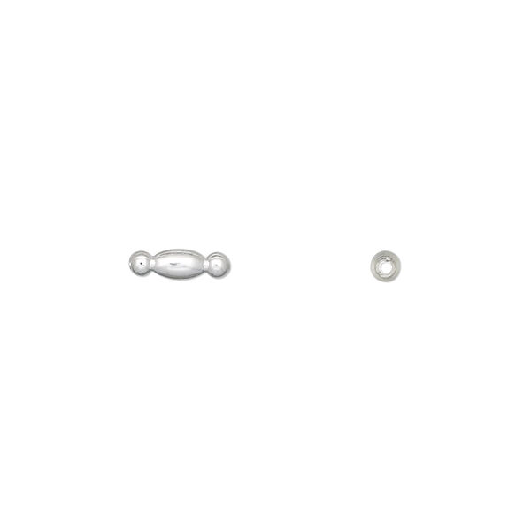 Bead, silver-plated brass, 8x2.5mm fancy tube. Sold per pkg of 100. image number 0