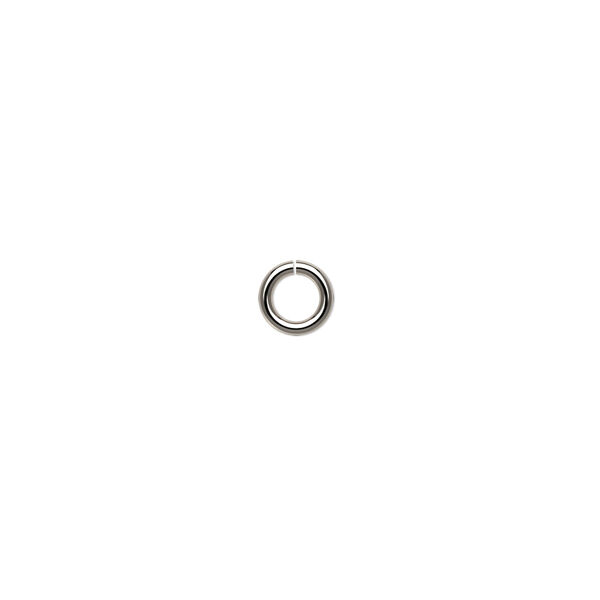 Jump ring, 14KtW white gold, 5.5mm round, 3.5mm inside diameter, 18 gauge. Sold per pkg of 2. image number 0