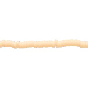 Bead, polymer clay, opaque peach, 3x1mm heishi. Sold per pkg of (2) 16-inch strands.