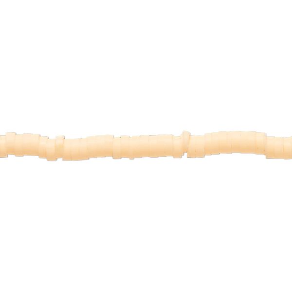 Bead, polymer clay, opaque peach, 3x1mm heishi. Sold per pkg of (2) 16-inch strands. image number 0