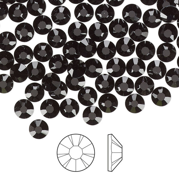 Flat back 1440pk jet foil back, Preciosa MAXIMA Czech crystal rhinestone 4.6-4.8mm chaton rose round SS20 image number 0