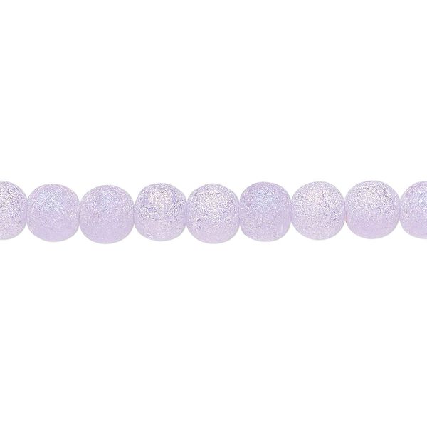 Bead, coated glass, translucent matte aqua blue / lavender AB, 5-6mm uneven round. Sold per 15-1/2" to 16" strand. image number 0