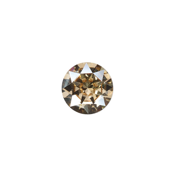 Chaton, crystal rhinestone, champagne, foil back, 12.97-13.22mm faceted round, SS55. Sold per pkg of 2. image number 0