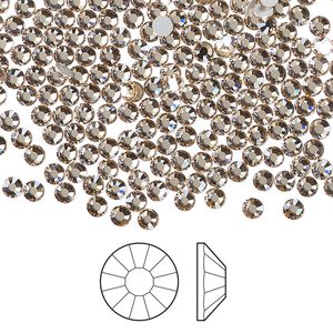 Flat back 1440pk crystal honey foil back, Preciosa Viva 12® Czech crystal rhinestone 2.7-2.9mm chaton rose round SS10