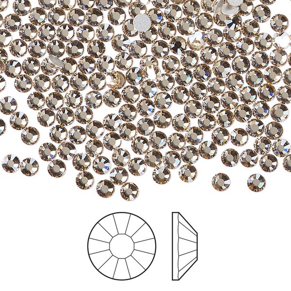 Flat back 1440pk crystal honey foil back, Preciosa Viva 12® Czech crystal rhinestone 2.7-2.9mm chaton rose round SS10 image number 0