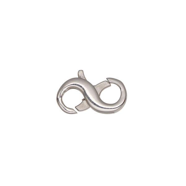 Clasp, lobster claw, stainless steel, 16.5x8.5mm infinity. Sold individually. image number 0