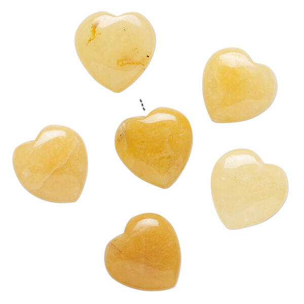 Golden "jade" 1pkg6, half-drilled puffed heart drop natural B grade, 12-13mm image number 0