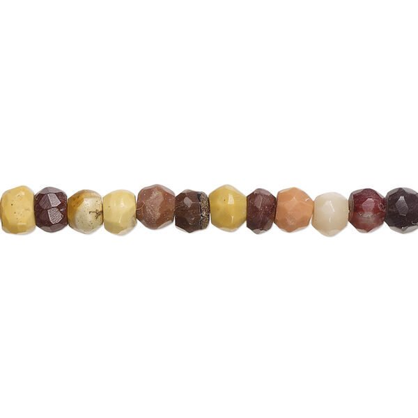 Bead, moukaite (natural), 4x2mm-6x4mm graduated hand-cut faceted rondelle with 0.4-1.4mm hole, B grade, Mohs hardness 6-1/2 to 7. Sold per 17-inch strand. image number 0