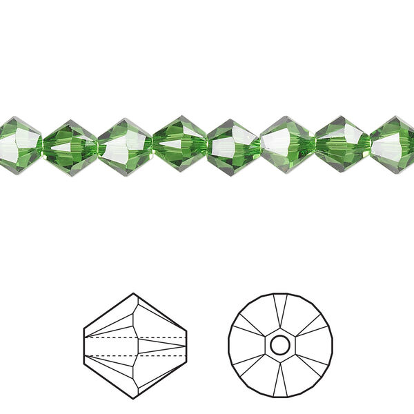 Bead 24pk fern green, Crystal Passions® 6mm bicone 5328 image number 0